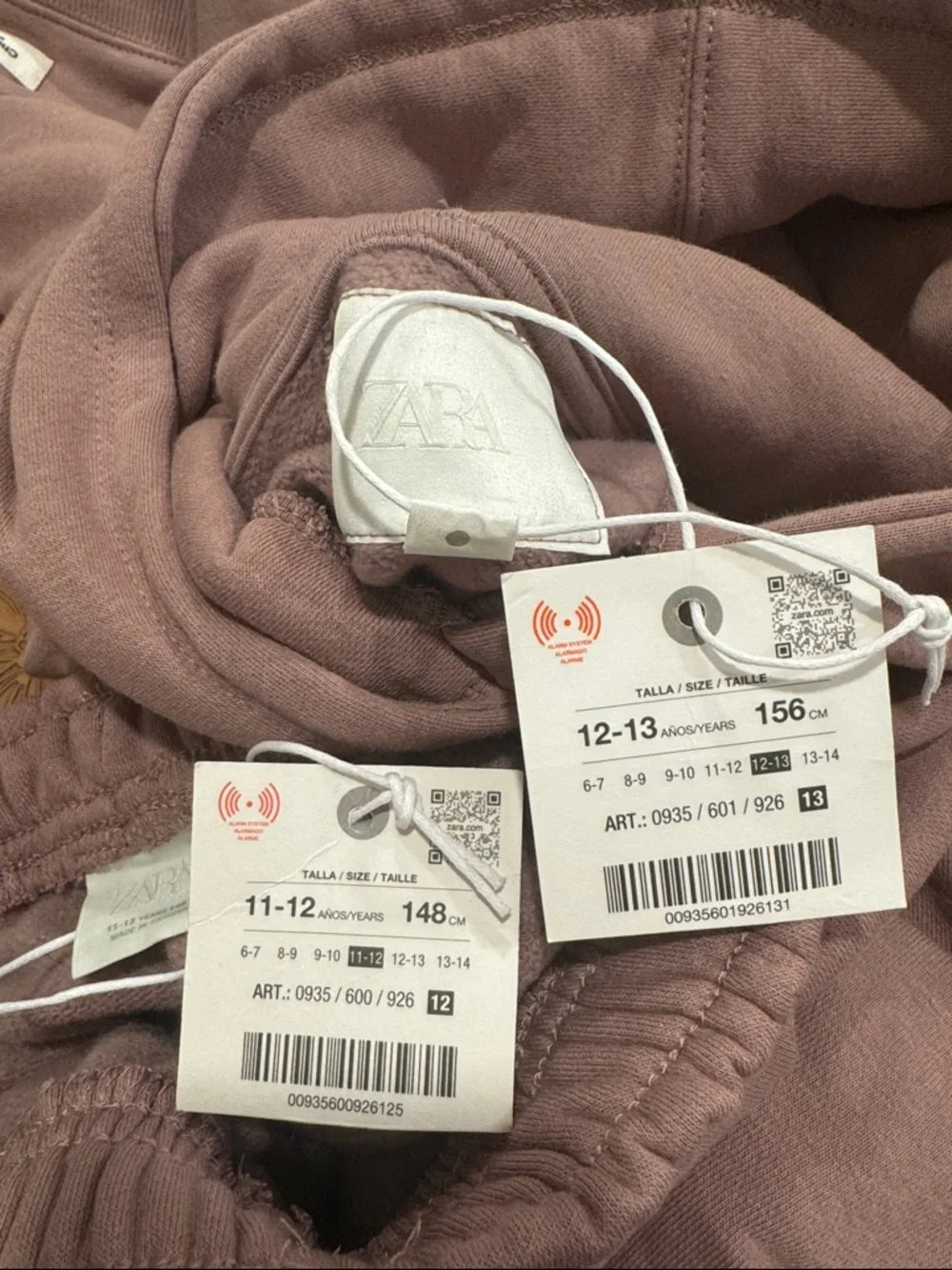 NWT Zara Kids / Hoodie  And Wide Leg Fleece Sweatpants - Mauve/ Dustv Pink